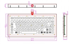 Desktop Backlight Industrial Stainless Steel Keybord With Flexible Stainless Steel Hose USB Cable