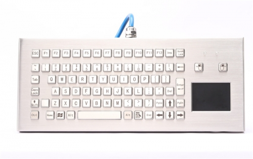 Desktop Industrial Stainless Steel Keybord With Touchpad, Explosion Proof USB cable