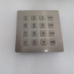 Metalltastatur Vandalensichere, robuste Edelstahl-Tastatur für die Plattenmontage für die Kiosk-USB-Industrietastatur mit 16 Tasten, 4x4-Matrix