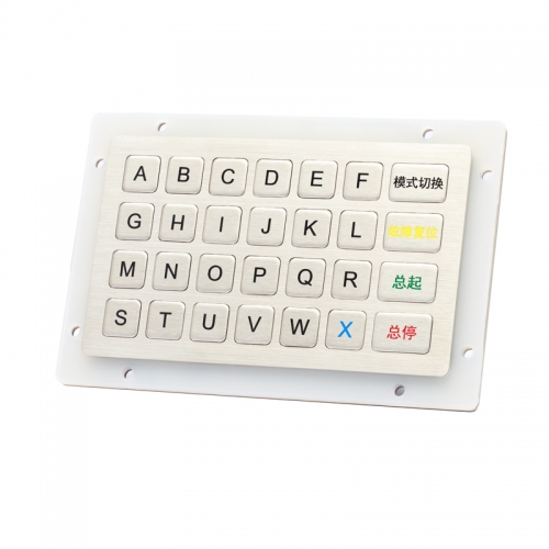 28 Keys IP65 Waterproof Rugged Metal Keypad, Matrix and USB Interface Available