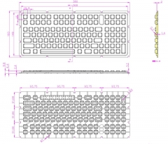 IP66 Dynamic Waterproof Backlight Durable Coating Antimicrobial Sealed Ruggedized Industrial Silicone Rubber Keyboard