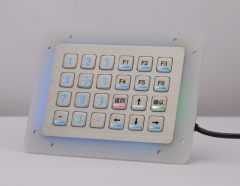 24 Keys IP65 Waterproof Rugged Metal Keypad With Backlight, USB Interface