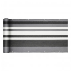 Sekey Balkon Sichtschutz aus 220 g/m² HDPE, Grau-weiß-schwarz gestreif