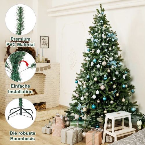 SALCAR PVC Künstlicher Weihnachtsbaum mit Christbaumständer, Tannenbaum Christbaum Künstlich Schnellaufbau Weihnachten Baum Weihnachtsdekoration Haus