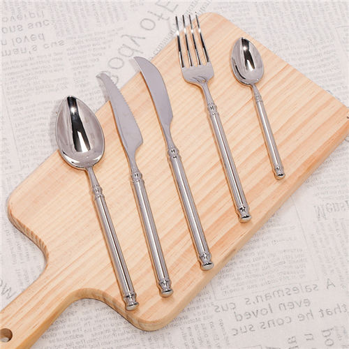 Bright Silver Handle Stainless Steel Cutlery Coffee Spoon Knife And Fork Set