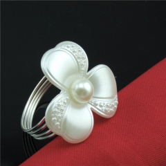 White Napkin Holder Ring Flower on Wholesale