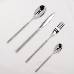 Elegant Silver Shiny Finish Stainless Steel Cutlery Set
