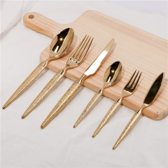 Elegant Mirror Shiny Gold Silver Finish Stainless Steel Cutlery Set