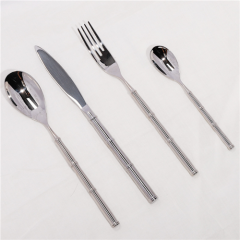 Elegant Silver Shiny Finish Stainless Steel Cutlery Set