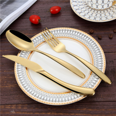 Stainless Steel 304 Flatware Shiny Gold Cutlery Set