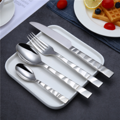 Silver Flatware Golden Spoon Cutlery for Wedding