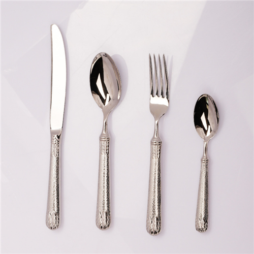 Portable 4 pcs Stainless Steel Silver Cutlery Set