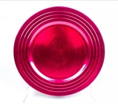 13inch Hot Sale Wedding Party Table Decorative Red Plastic Charger Plate
