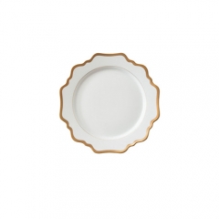 Gold Rimmed Ceramic Porcelain Charger Plates Set of 4pcs For Wedding