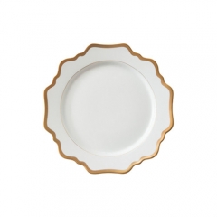Gold Rimmed Ceramic Porcelain Charger Plates Set of 4pcs For Wedding