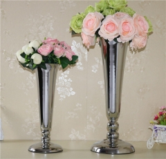 Silver Tall Iron Flower Vase Stands Decoration For Wedding