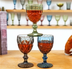Machine Pressed Colored Glass Cup Wine Glass For Wedding