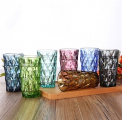 Cylinder Colored Hand Pressed Tumbler Glassware Wholesale