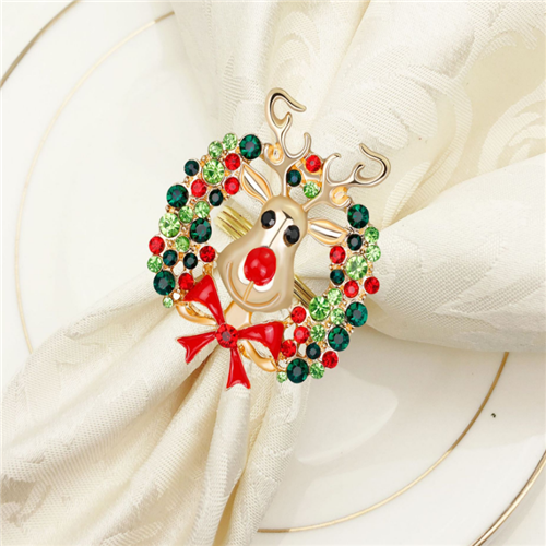 Wholesale Temperament Boutonniere Reindeer Napkin Ring For Christmas