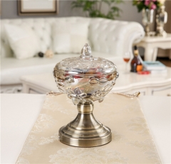 Hot Sale Antique Valentine Decorative Crystal Candle Holder With Lid