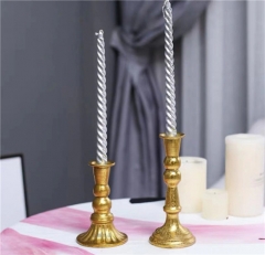 Classic Antique Brass Metal Candle Holders For Wedding Decoration