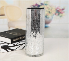 Silver Electroplated Unique Style Glass Vase for Wedding