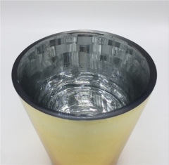 Gold Silver Plated Glass Vase Candle Holder Jar