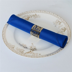 Luxury Blue 100% Polyester Fabric Napkin For Hotel