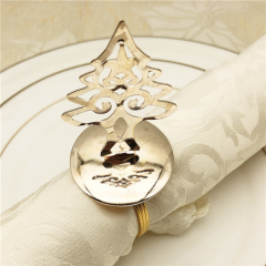 Gold Metal Crystal Rhinestone Napkin Rings For Wedding