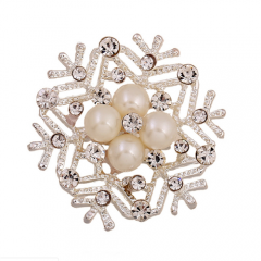 Pearl Snowflake Napkin Ring For Christmas Table Decoration