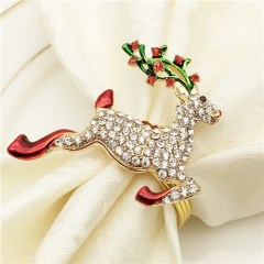 Christmas New Gold Plating Deer Napkin Ring Fashion Vintage Pins