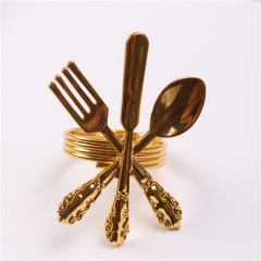 Decorative Silver & Gold Colored Cutlery Napkin Ring Wholesale