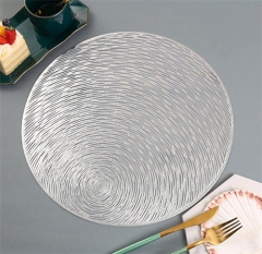 38 cm Round Table Mat With Gold Silver Colored