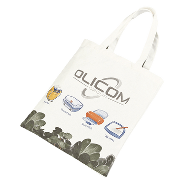 Company customized promotional canvas bag with logo.
