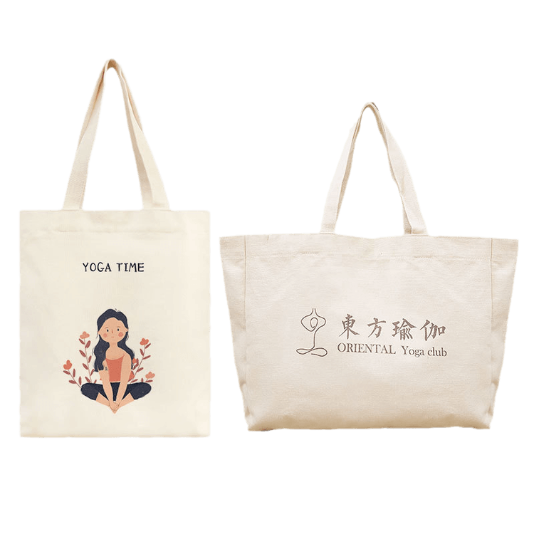 Yoga class customized promotional canvas bag with logo.