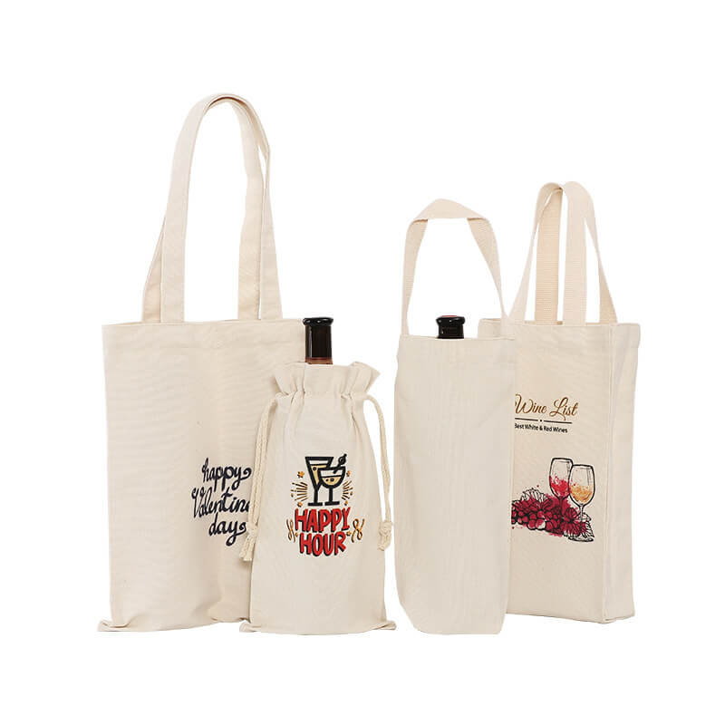 Custom made pure cotton red wine bags of various styles