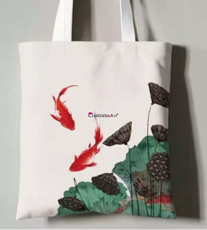 Factory customized production printed cotton shopping bag