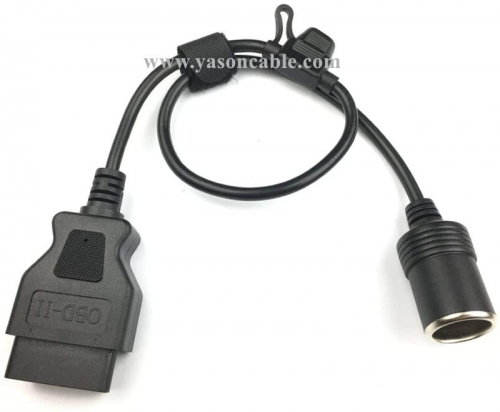 OBD2 Male  to Cigarette Lighter Female Connector Car Constant Power Cable