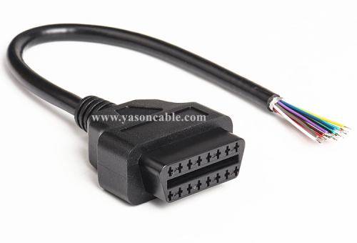 Cable 16pin  J1962F Connector To Open End 1 Ft, Obd2 Female To Open End