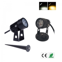 3W AC100-240V/DC12V mini LED Garden Light Lawn Lamp with Spike/Base IP65