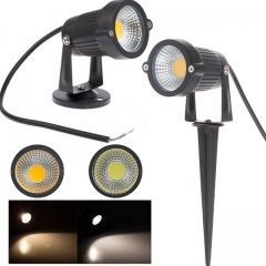 3W/5W AC100-240V/DC12V COB LED Garden Light Lawn Lamp with Spike/Base IP65