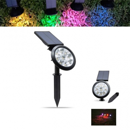 5W 9-LED RGB Farbwechselnd Solar LED Gartenlampe Garten Strahler Spot Wandlampe Wasserdicht IP65