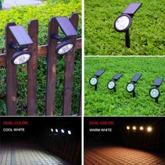 5W 9-LED 2in1 Dual Light Color SMD5050 Solar LED Garden Light Wall Light Lawn Lamp Waterproof IP65