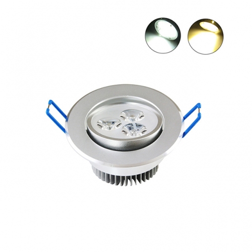 3W AC100V-245V LED Encastré Plafonnier Dimmable Angle de Vue Réglable