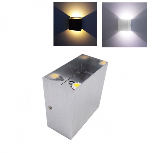 6W AC110V-240V COB LED Indoor Up and Down Wall Light Silver IP20