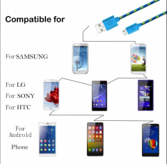 Nylon Braided Micro USB Cable 1m/2m/3m Data Sync USB Charger Cable For SAM HTC Huawei Xiaomi Tablet Android USB Phone Cables