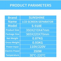 SUNSHINE S-918E LCD Blue Screen Splitter Heating Stage Separator Pad
