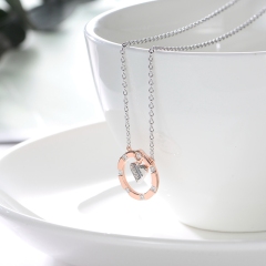 Circle Surround Heart Shape Necklace