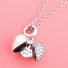 Open Heart with "I Love You" Charm