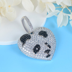 Heart-shaped panda pendant